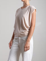 Terrance Tuck Tee in Tissue Jersey - Sand
