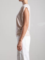 Terrance Tuck Tee in Tissue Jersey - Sand