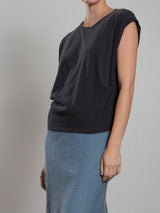 Terrance Tuck Tee in Tissue Jersey - Vintage Black