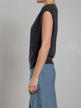 Terrance Tuck Tee in Tissue Jersey - Vintage Black