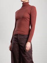 Cleo Turtleneck in Lightweight Rib - Sienna