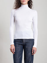 Cleo Turtleneck in Lightweight Rib - White