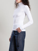 Cleo Turtleneck in Lightweight Rib - White