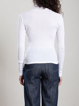 Cleo Turtleneck in Lightweight Rib - White