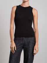 Athena Hi-Neck Tank in Lightweight Rib - Black