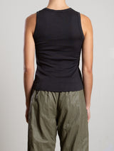 Athena Hi-Neck Tank in Lightweight Rib - Carbon