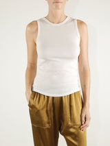 Athena Hi-Neck Tank in Lightweight Rib - Stone