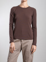 Jimmy Long-Sleeve Tee in Cashmere Jersey - Chocolate