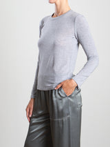 Jimmy Long-Sleeve Tee in Cashmere Jersey - Heather Grey