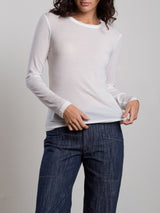 Jimmy Long-Sleeve Tee in Cashmere Jersey - Ivory