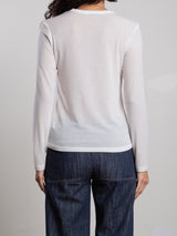 Jimmy Long-Sleeve Tee in Cashmere Jersey - Ivory