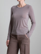 Jimmy Long-Sleeve Tee in Cashmere Jersey - Mink