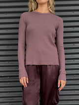 Jimmy Long-Sleeve Tee in Thermal - Carob