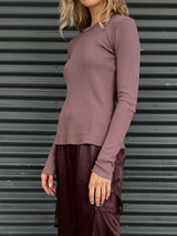 Jimmy Long-Sleeve Tee in Thermal - Carob