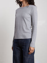 Jimmy Long-Sleeve Tee in Thermal - Light Grey