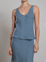 Jennie Tank in Heritage Linen - Sea