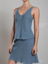 Jennie Tank in Heritage Linen - Sea
