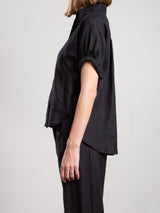 Claude Shirt in French Linen - Black