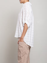 Claude Shirt in Gossamer Check - White
