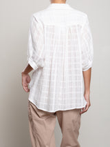 Claude Shirt in Gossamer Check - White