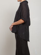 Claude Shirt in Floral Embroidery - Black