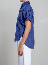 Claude Shirt in Japanese Cotton Stripe - Navy