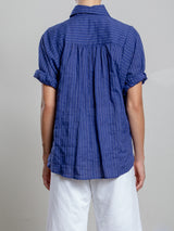 Claude Shirt in Japanese Cotton Stripe - Navy