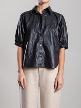 Claude Shirt in Faux Leather - Black