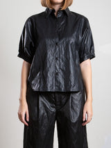 Claude Shirt in Faux Leather - Black