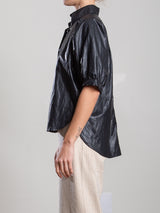 Claude Shirt in Faux Leather - Black