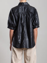 Claude Shirt in Faux Leather - Black