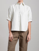 Claude Shirt in Faux Leather - Ivory