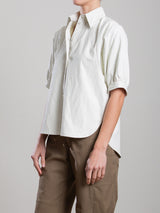 Claude Shirt in Faux Leather - Ivory