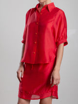 Claude Shirt in Gossamer - Cherry