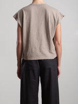 Lena Slouchy Scoop Neck Tee in Supima Slub - Foundation