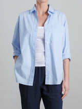 Jessie Shirt in Italian Poplin - Banker Blue