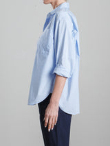 Jessie Shirt in Italian Poplin - Banker Blue