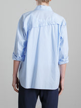 Jessie Shirt in Italian Poplin - Banker Blue
