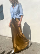 Jessie Shirt in Italian Poplin - Banker Blue