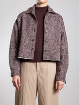 Esme Shirt in Herringbone - Burgundy