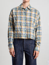 Esme Crop Shirt in Japanese Plaid - Summit