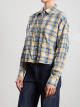 Esme Crop Shirt in Japanese Plaid - Summit