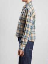 Esme Crop Shirt in Japanese Plaid - Summit