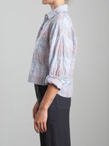 Esme Crop Shirt in Japanese Plaid -Marina