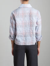 Esme Crop Shirt in Japanese Plaid -Marina