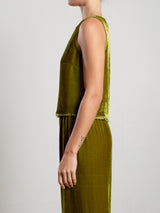 Sylvie Tank in Velvet - Chartreuse