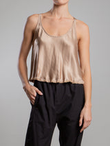 Maggie Tank in Vintage Satin - Buff