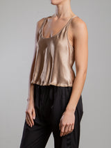 Maggie Tank in Vintage Satin - Buff