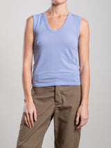 Joan Tank in Cashmere Jersey - Blue Jay