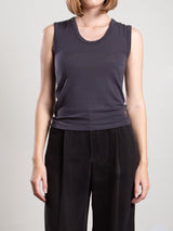 Joan Tank in Cashmere Jersey - Carbon